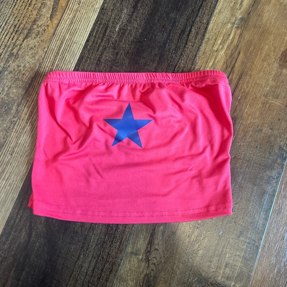 Red Tube Top with Blue Star